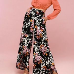 Free People wide leg floral pants